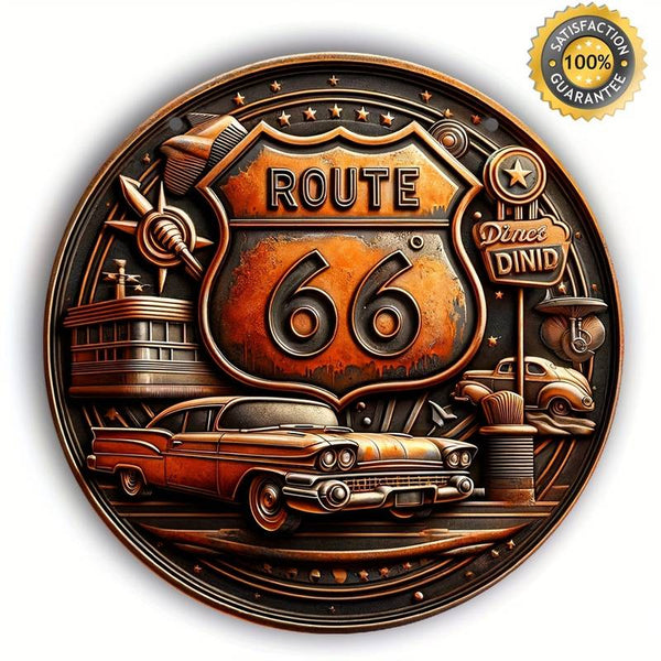 Route 66 Sign 3d Wood Theme